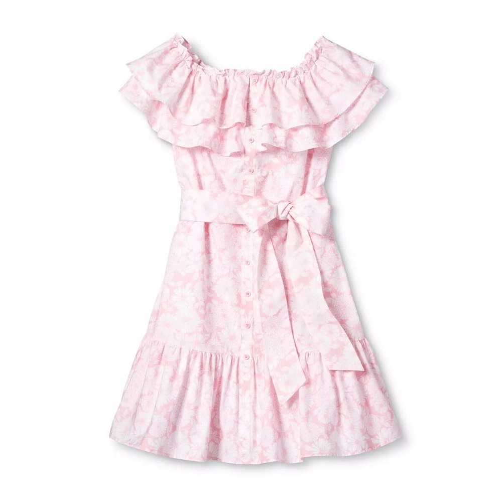 LIMITED EDITION Lisa Marie Fernandez Pink and White Dress with belt. NWT!